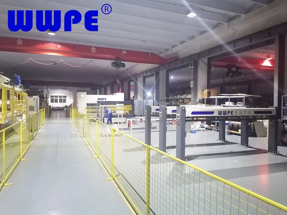 What equipment does the corrugated cardboard production line have?
